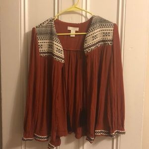 H&M bohemian open front sweater